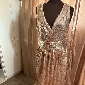 Gold Sequin Maxi Dress